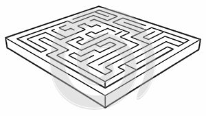 Intricate Geometric Maze Pattern: Challenging Mind Puzzle Vector Design Generative AI