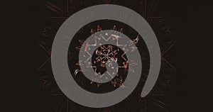 Intricate geometric pattern in dark tones with light accents