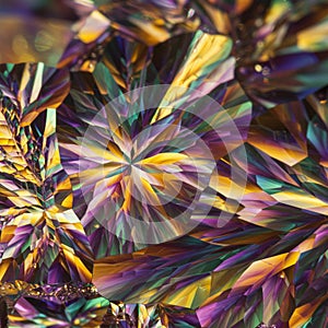 Intricate geometric pattern displaying an array of vibrant colors, including purple,