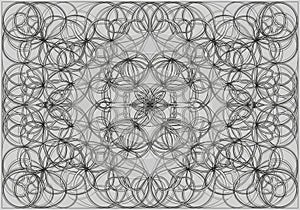 Intricate geometric pattern featuring interconnected circles and