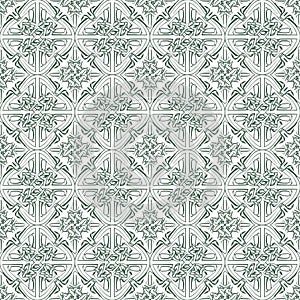 Intricate geometric pattern featuring interlocking circular and star shapes