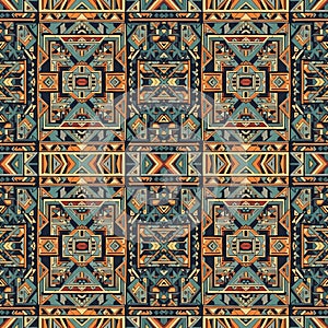 Intricate geometric pattern featuring a repeating design with symmetrical elements.