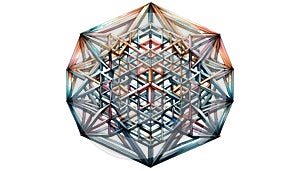 An intricate geometric pattern forming a hexagonal shape, c
