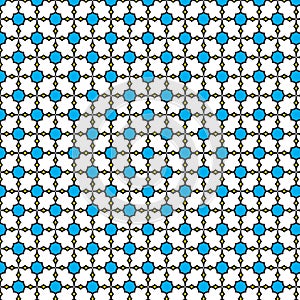 Intricate geometric pattern of interconnected blue squares and diamonds