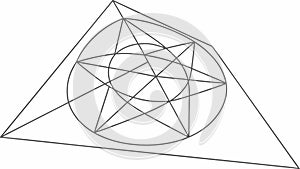 Intricate Geometric Pyramid: Abstract Design Element, vector design Generative AI