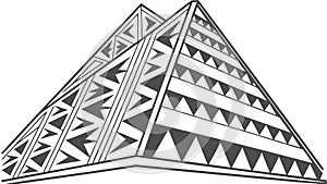 Intricate Geometric Pyramid Pattern. Abstract architectural. vector design Generative AI