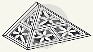 Intricate geometric pyramid pattern, architectural design and abstract art. vector design Generative AI