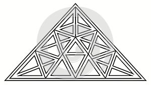Intricate Geometric Pyramid Structure, Complex Design, vector design Generative AI