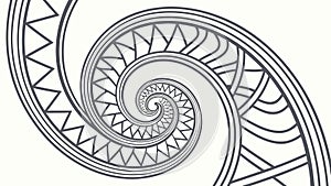 Intricate Geometric Spiral Vortex Design, vector design Generative AI