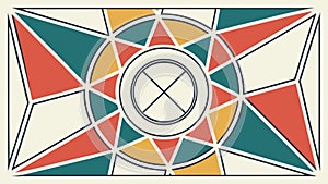 Intricate Geometric Square Pattern with Central Star-X, vector design Generative AI