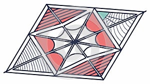 Intricate Geometric Square within Square Pattern, vector design Generative AI