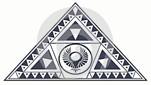 Intricate Geometric Triangle. Detailed Patterned Design, vector design Generative AI