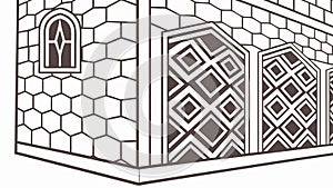 Intricate Geometric Wall Pattern Design Vector, vector design Generative AI