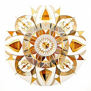 Intricate Gold And Brown Design: Vibrant Glasswork Studies And Conceptual Art Pieces photo