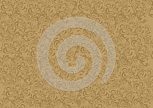 Intricate golden arabesque ornamental asian muslim background pattern.