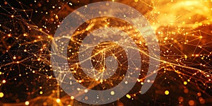 Intricate Golden Network of Lines and Dots