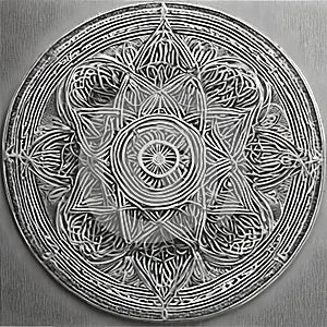 Intricate Grayscale Geometric Mandala