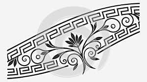 Intricate Greek key pattern border with corner, classical geometric design, vector design Generative AI