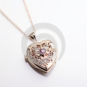 Intricate Heart Ruby Locket With Fujifilm Provia Style