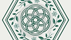 Intricate Hexagonal Celtic Knot Pattern, vector design Generative AI