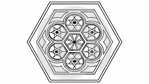 Intricate Hexagonal Geometric Pattern, Detailed Design Element, vector design Generative AI