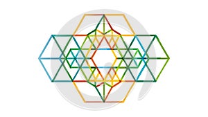 Intricate Hexagonal Geometric Pattern with Gradients, vector design Generative AI