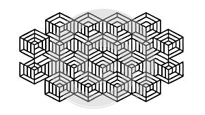 Intricate Hexagonal Maze Pattern Design, vector design Generative AI