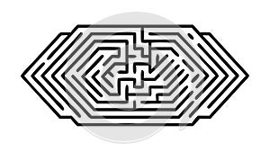 Intricate Hexagonal Maze Pattern Vector Graphic Design, vector design Generative AI