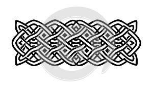 Intricate Horizontal Celtic Knotwork Border, vector design Generative AI