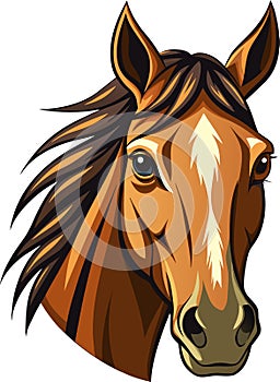 Intricate Horse Head Vector for Elegant Logos and Equestrian Projects photo