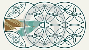 Intricate Interconnected Geometric Wave Pattern Vector Design, vector design Generative AI