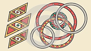 Intricate Interlocking Geometric Rings Pattern, vector design Generative AI