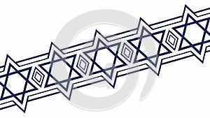 Interlocking Star of David Geometric Border Pattern, vector design Generative AI