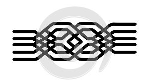 Intricate Interlocking Wavy Lines Abstract Geometric Pattern, vector design Generative AI