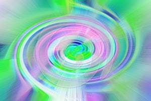 intricate interplay of green blue magic design round whirl on abstract twirl spiral rotational background space swirl trail effect