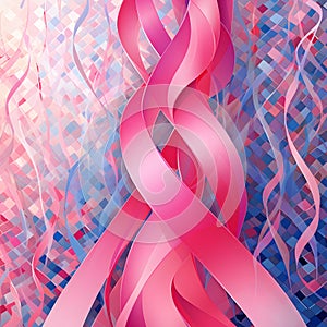 Intricate interweaving of pink ribbons