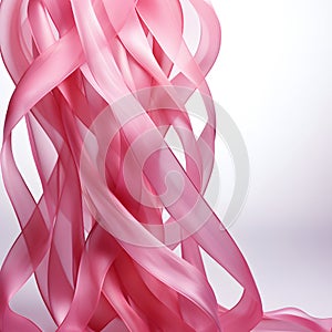 Intricate interweaving of pink ribbons