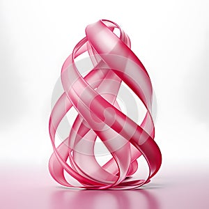 Intricate interweaving of pink ribbons