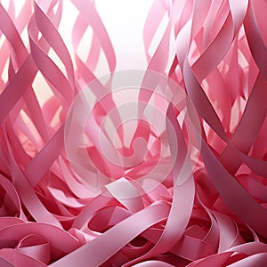 Intricate interweaving of pink ribbons