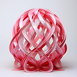 Intricate interweaving of pink ribbons