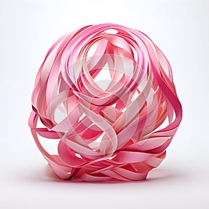 Intricate interweaving of pink ribbons