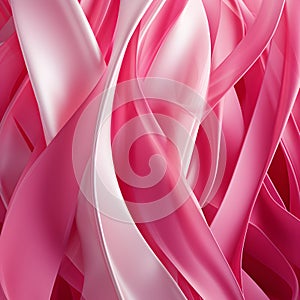 Intricate interweaving of pink ribbons