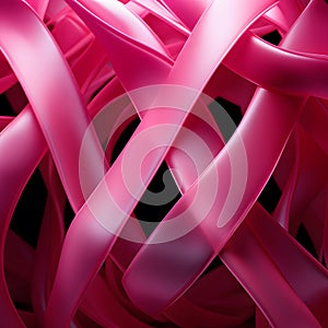 Intricate interweaving of pink ribbons