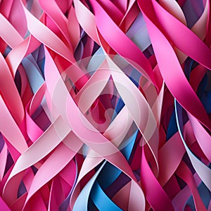 Intricate interweaving of pink ribbons