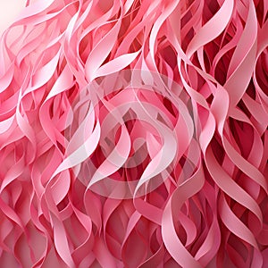 Intricate interweaving of pink ribbons