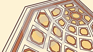 Intricate Islamic Architectural Ceiling Pattern, vector design Generative AI