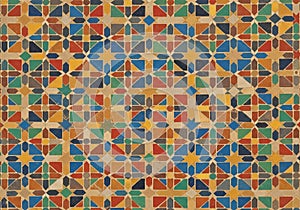 Intricate Islamic geometric pattern featuring interlocking stars and