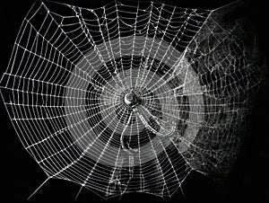 The complex structure of a spider's web created with Generative AI