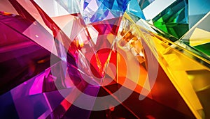 Colorful crystal facets creating a vibrant display of light and color