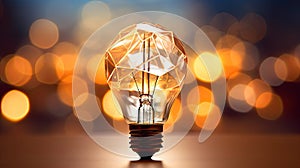 intricate light bulb polygonal